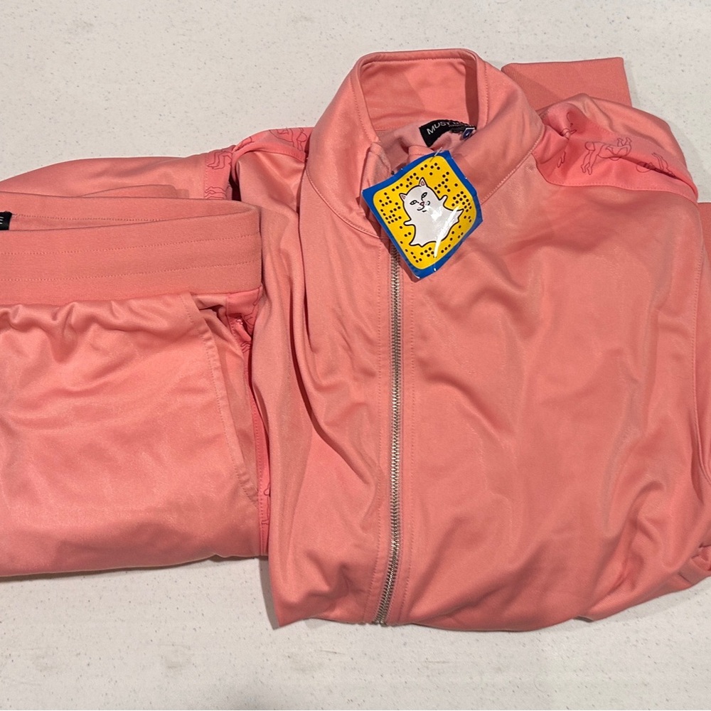 ripndip kamasutra satin track suit pants alien xl and large jacket